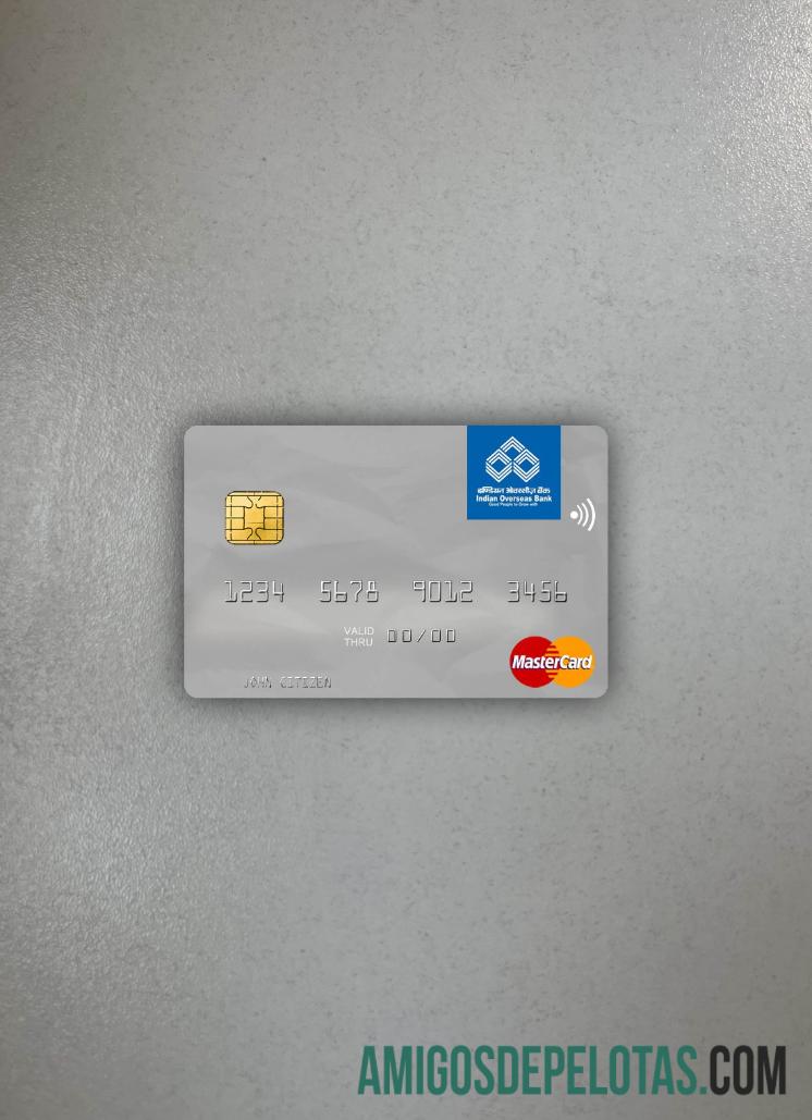 Índia Indian Overseas Bank Mastercard Photolook Front amostra